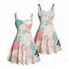 Women S Plus Size Off Shoulder Square Neck Strappy Sleeveless Printed Flared Dress