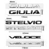 3D ABS Błyszczący srebrny Czarny Q2 Q4 Ti Veloce Giulia Stelvio Emblemat na klapę bagażnika Naklejki samochodowe Akcesoria dla Alfa Romeo