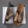 Modische Herren-Slipper Sommer Rutschfest Verschleißfest Lässige Luxus-Slipper Lederslipper Outdoor-Strandsandalen Atmungsaktiv