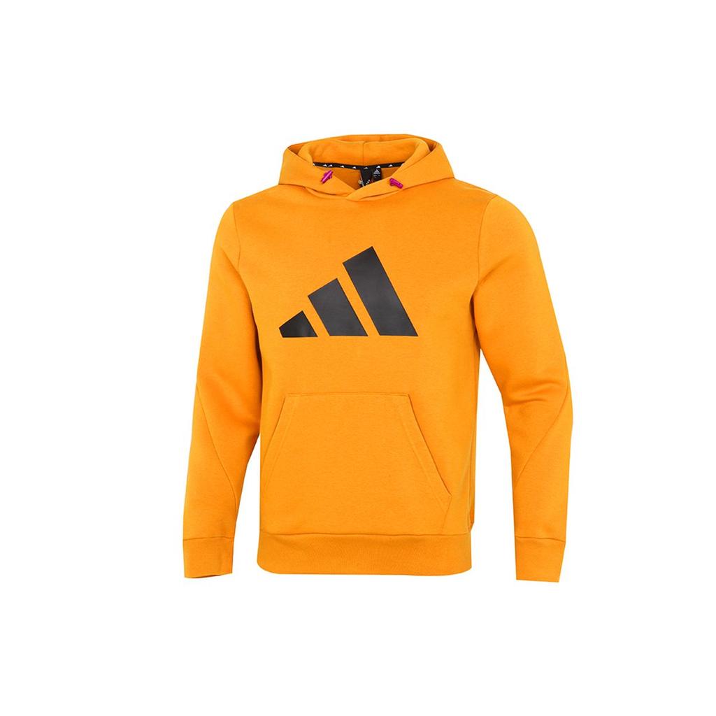Adidas Large Logo Print Hoodie Men Sweatshirt Orange H46511