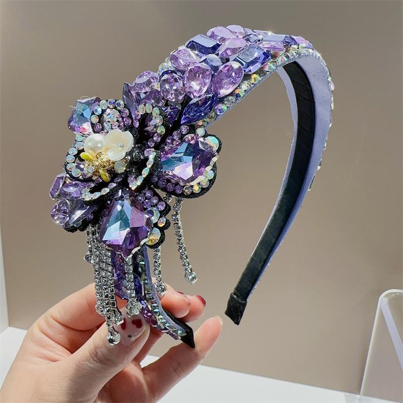 

Роскошная свадебная тиара-корона со стразами, розовая, фиолетовая, с кристаллами, для выпускного вечера, диадема, короны, ободок, свадебные аксессуары для волос, ювелирные изделия, корона