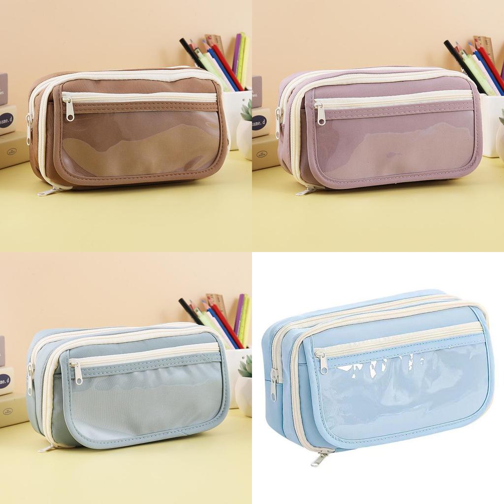 Durable Canvas Stationery Storage Box With Multiple Compartments For Middle School Students