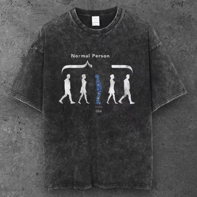 Unisex Outsider Graphic Oversized T Shirt Washed Black Y2K Streetwear S-3XL S разноцветный