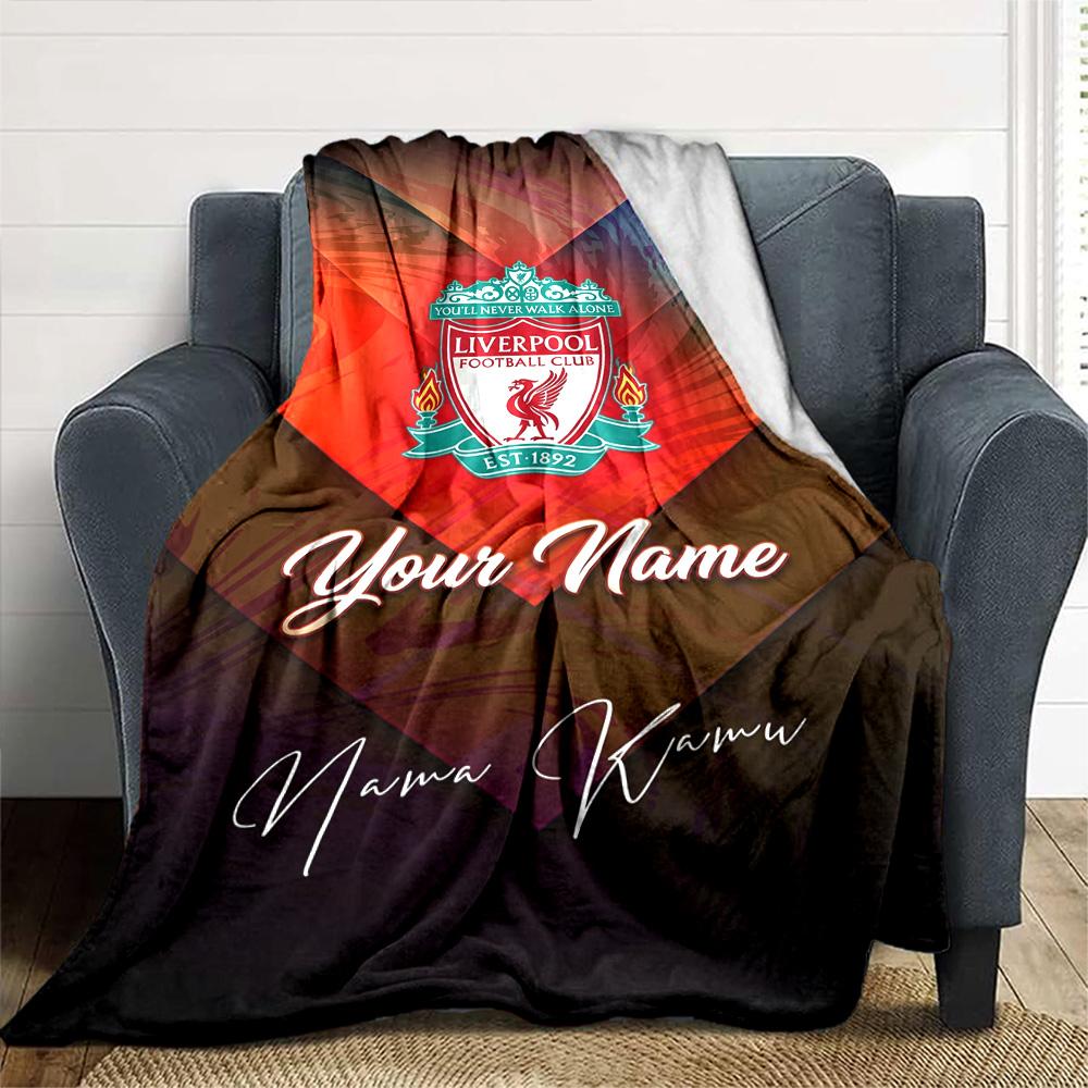 Liverpool Personalized Name Blanket Lightweight Customizable Blanket Durable Comfort Versatile for Picnics Sofa Couch Bedding Four Seasons Multipurpos