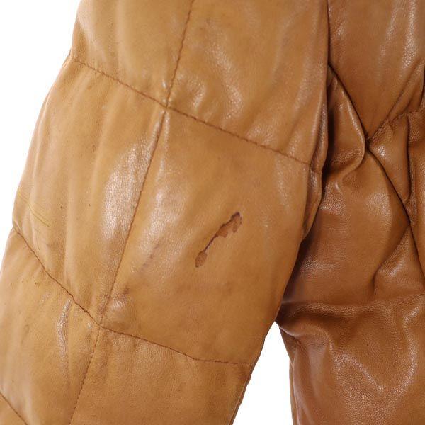 Aquascutum Sheep leather Lamb leather Down jacket 8F Brown Women Used