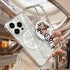 Stickman Korean Clear Magnetic Phone Case For iPhone 17 16 16E 15 14 13 12 11 Pro Max 17 Air 16 Plus Cute Cover