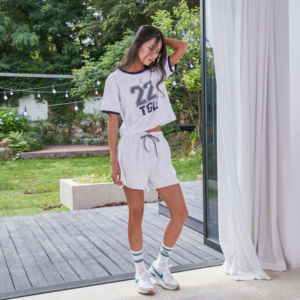 THE GREEN LAB Women'S Recycled Sweat Shorts [White Melange]