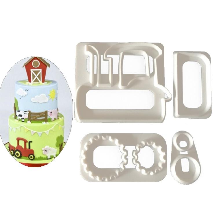 

Tractor Cookie Fudge Kitchen Biscuit Stamp Tools 3D Pressing Frosting Fondant 1 білий