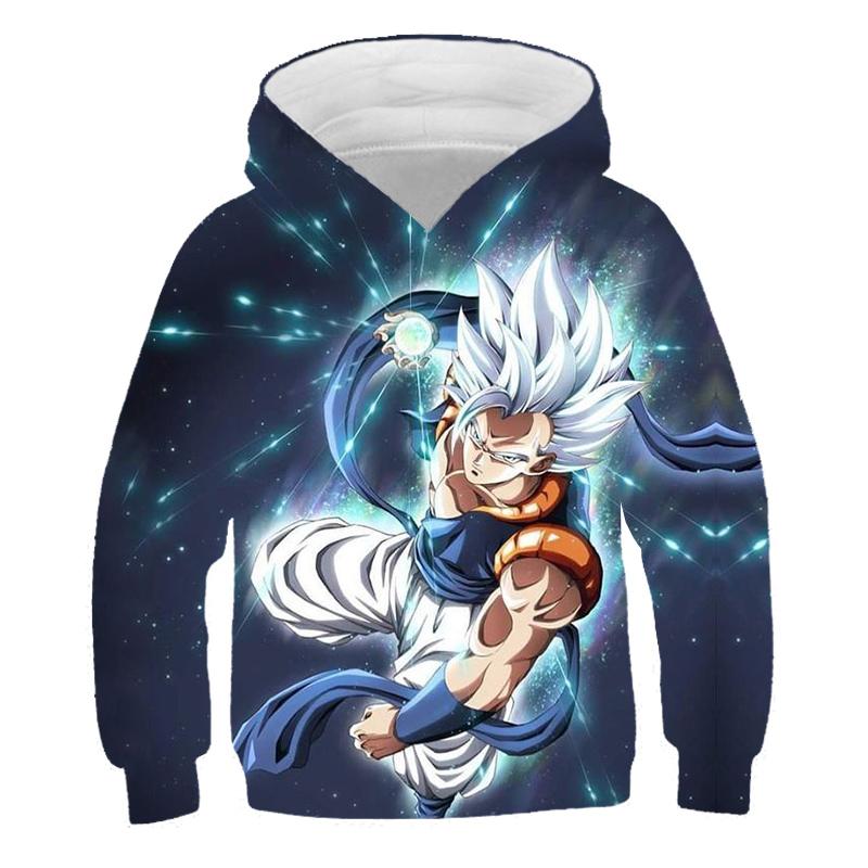 T-shirt à Capuche Dragon Ball Z Manches Longues Pour Garçon - Cadeau Enfant Fans DBZ - Tailles 4 à 12 Ans