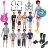 30pcs/set Clothes Set Men's For Ken Doll Clothes Accessories Contains Shoes, Headphones,Skateboards,Guitar Dolls Children's Toys