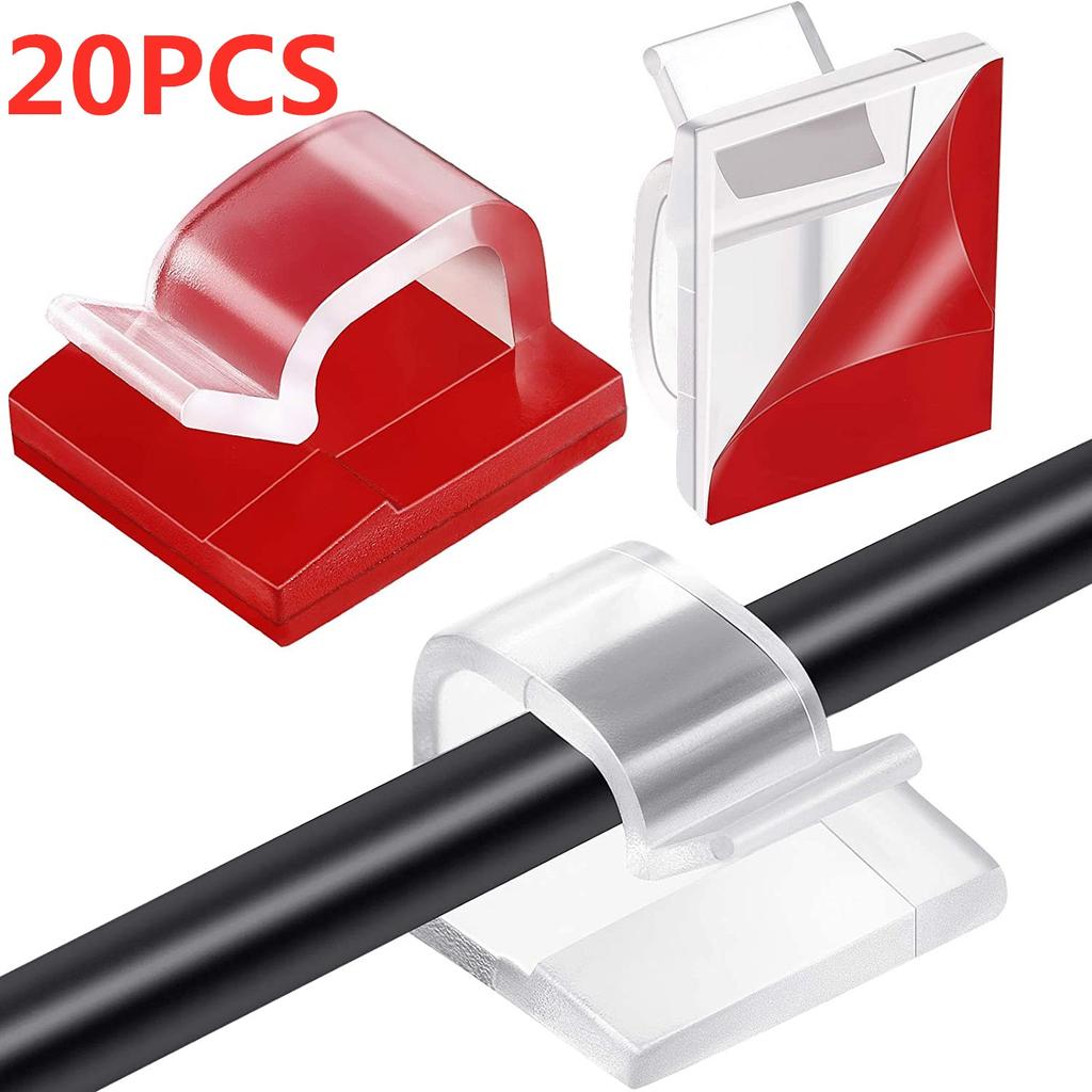 Adhesive Wire Organizer Cable Holder Cord Management Harness Clamp Clip For Home PC Power USB Cable Wiring Desktop Cord Manager