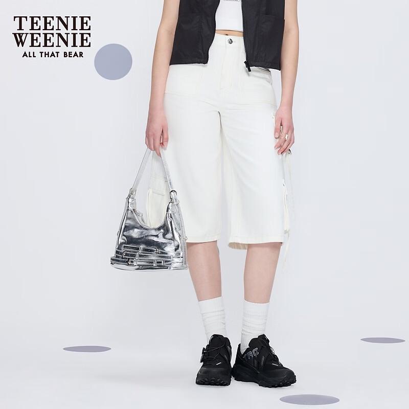 Teenie Weenie Women's Bear Letter Denim Shorts