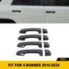 For 4Runner 2010-24 Carbon Fiber Door Handle Bezel Cover Trims W/Smart Key Holes