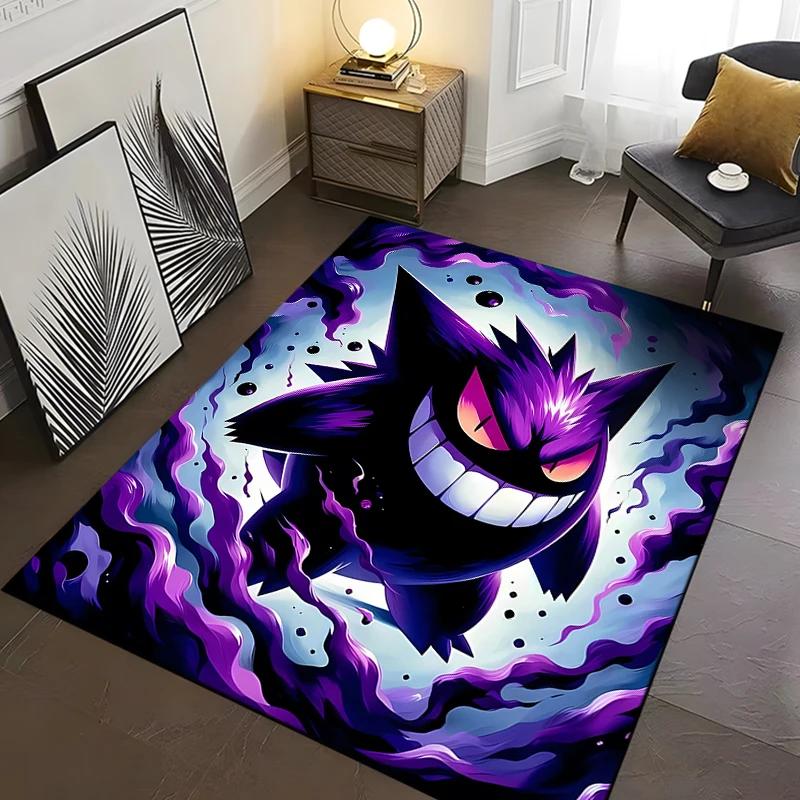 Pokemon Gengar Carpet New Release! Anti-slip Sound Insulation, Rug for Living Room Bedroom, Bedside and Office Areas,Durable Mat