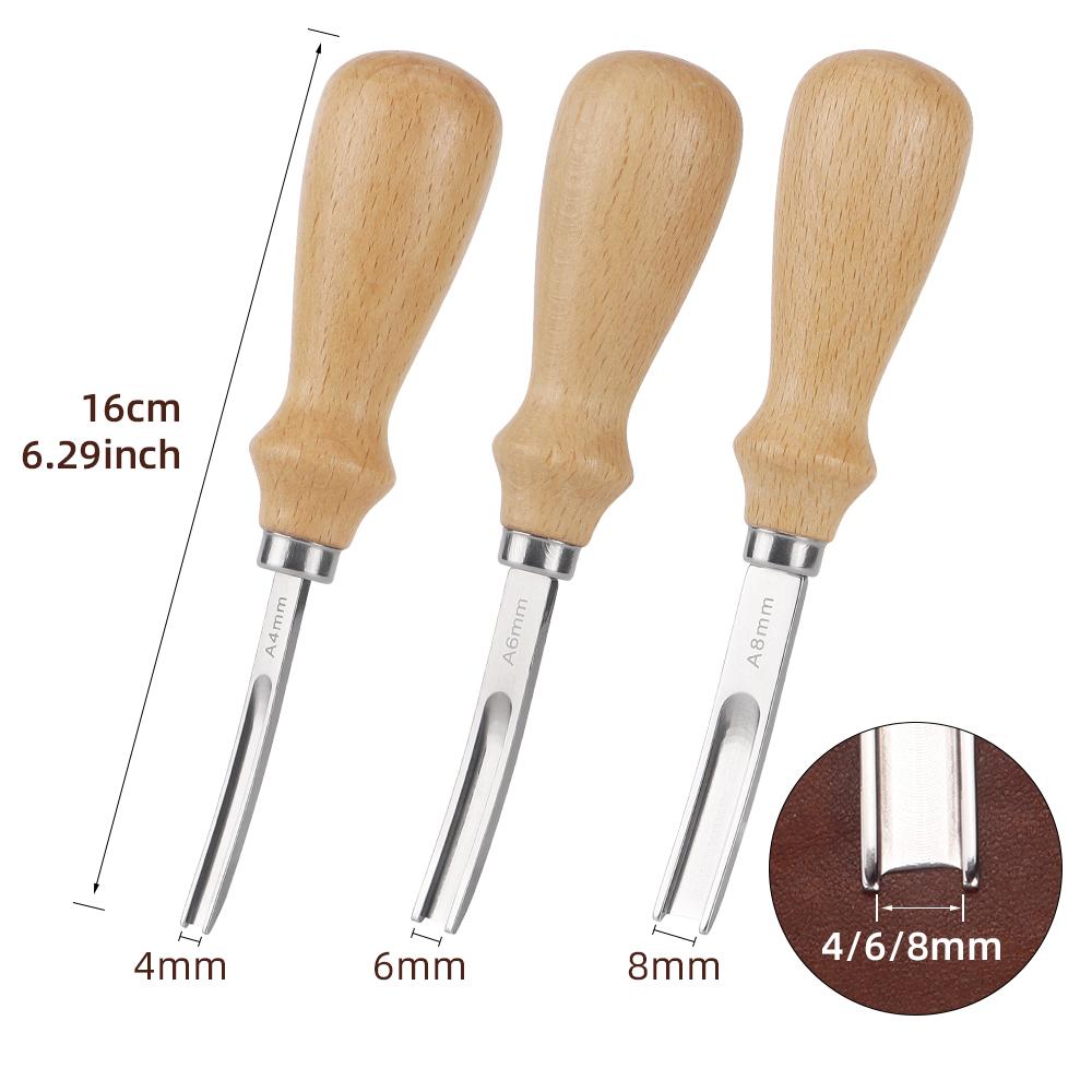 4/6/8mm Leather Edge Beveler Tool, Wide Head Leathercraft Edge Skiving Beveler, Leather Edge Cutting Trimmer, DIY Craft Tool