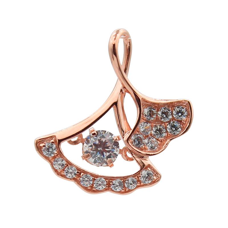 Exquisite Russian Purple Gold Three Lifetimes Lucky Necklace Women'S Niche Light Luxury Smart Diamond Tail Ginkgo Leaf Pendant