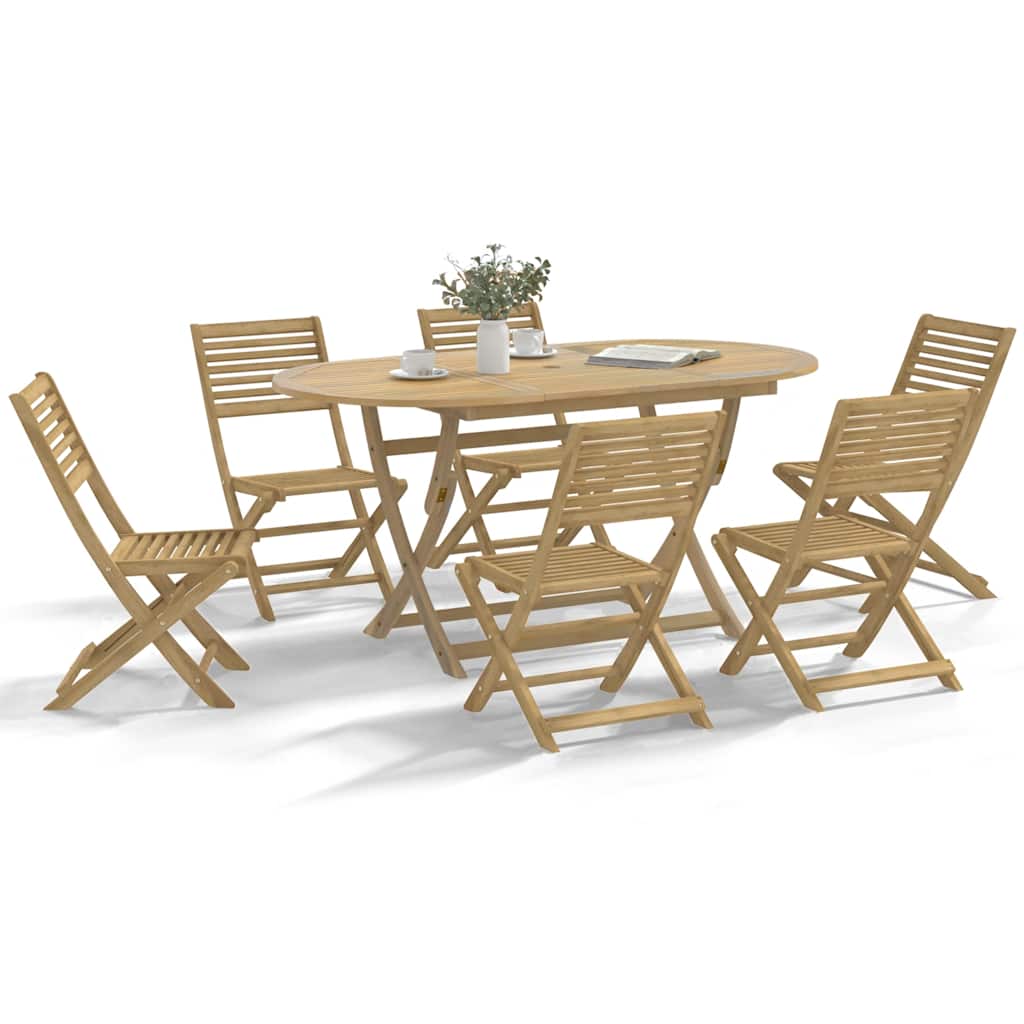 Garden Chairs 6 Pcs. Foldable 48.5 X 61.5 X 87 Cm Solid Acacia Wood