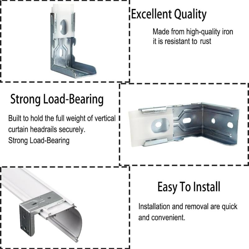 4Pcs Silver Metal Vertical Blind Mounting Brackets Replacement Hardware for Interior and Exterior Zebras Roller Shade
