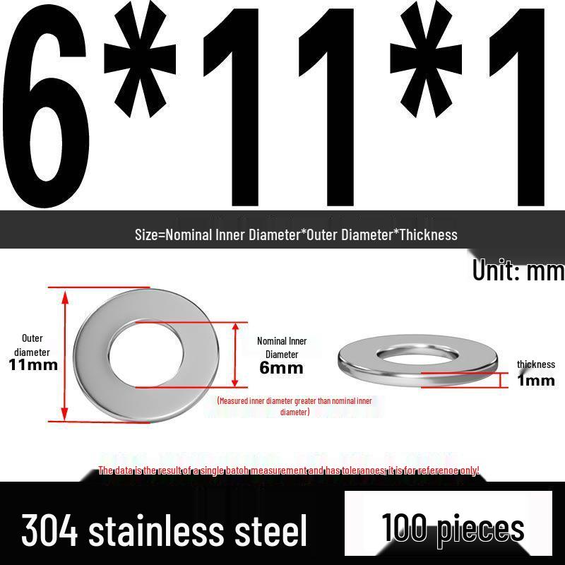 Thickened 304 Stainless Steel Flat Washer Spacer (M2-M36)