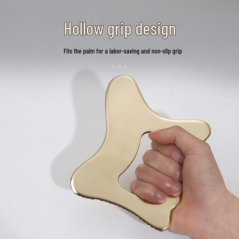 Pure Brass Gua Sha Body Sculpting Board for Full Body Massage - Large Area Back & Leg Fascia Knife