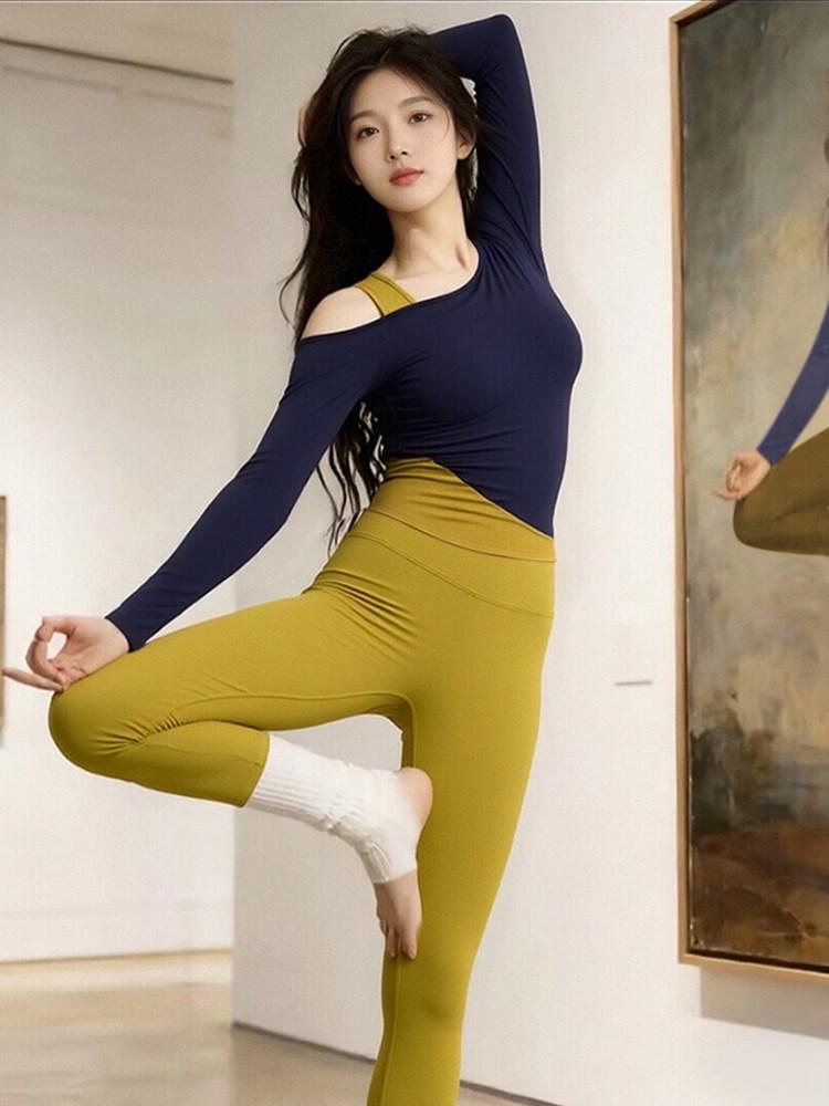 Women's Red Yoga Wear: Stunning 2025 Pilates Set - Autumn/Winter Fitness Long Sleeve Sports Top