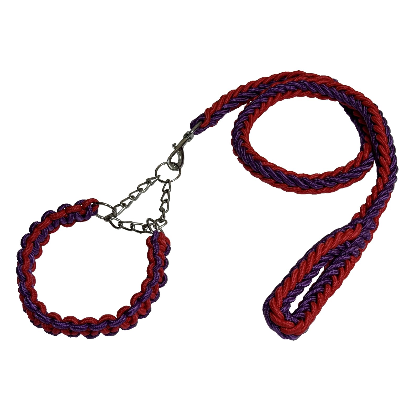 

Поводок для собаки Avidora Цепочка-полуудавка Длинный поводок Ошейник для крупной собаки Фиолетовый Красный L