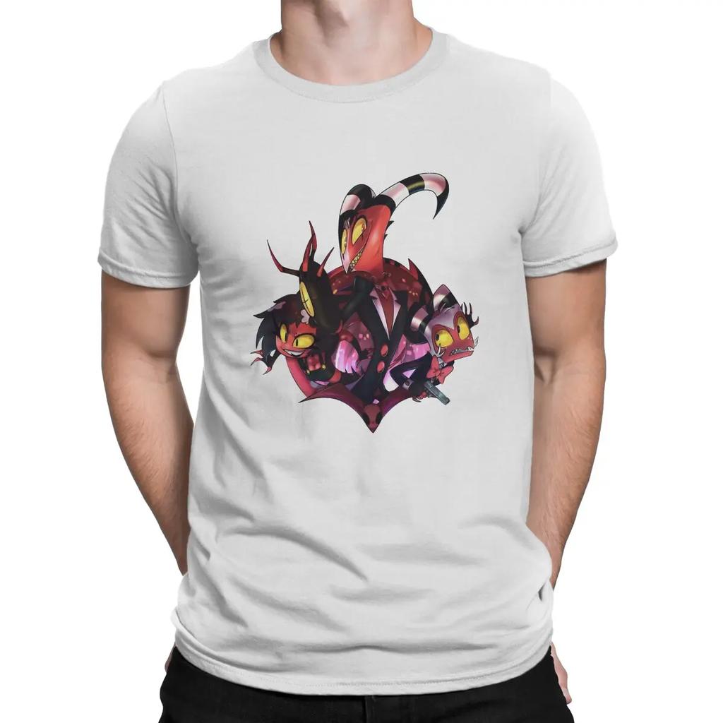 Helluvaboss Blitzo Tshirt Homme Men's Streetwear Blusas Polyester T Shirt For Men