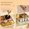 3 Compartment Stainless Steel Lunch Box With Cartoon Design Leak Proof Lid Food Container For School Office Bentos