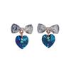 Jeshui Earrings Women's Knot Heart Shape Crystal