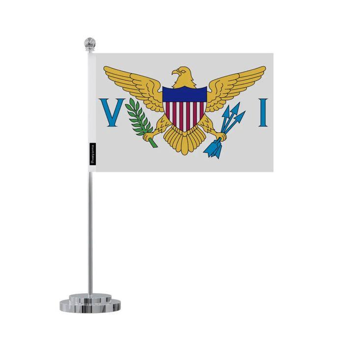 United States Virgin Islands Office Flag – 14 X 21 Cm – Polyester – Stainless Steel Base – Pixelforma