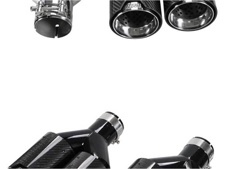 BMW Dual Carbon Fiber 63mm Exhaust Muffler Tailpipe