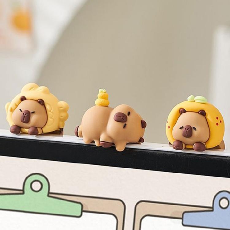 Computer Monitors Decoration Cartoon Capybara Animal Figurines Toy for Computer Screens Keyboards Dashboards Decors