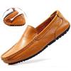 Mode Echt Lederen Schoenen Heren Loafers Platte Casual Rijschoenen Merk Heren Schoenen Zwart Geel Blauw Zacht