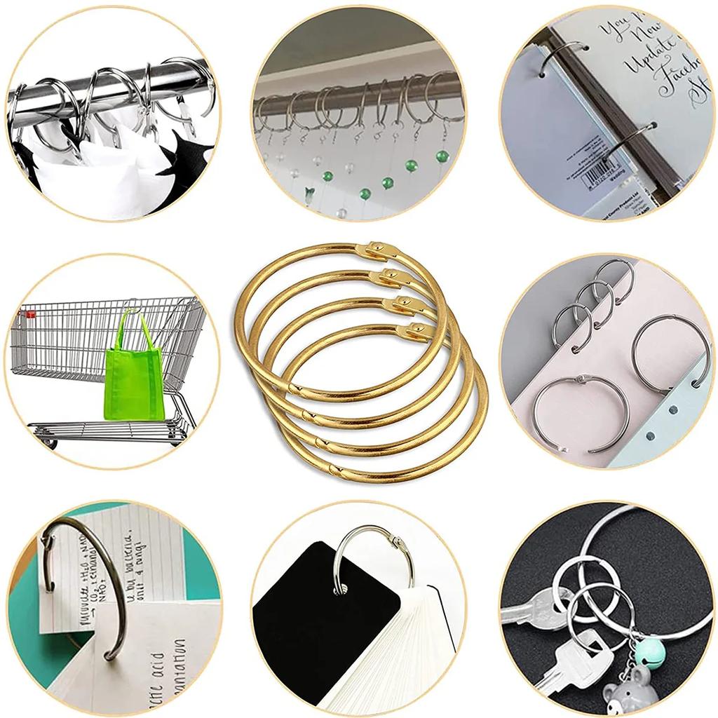 24 Pack Curtain O-Rings Multifunctional Purpose Decorative Metal Shower Curtain Rings Rustproof Iron Bath Drape Loop Smooth