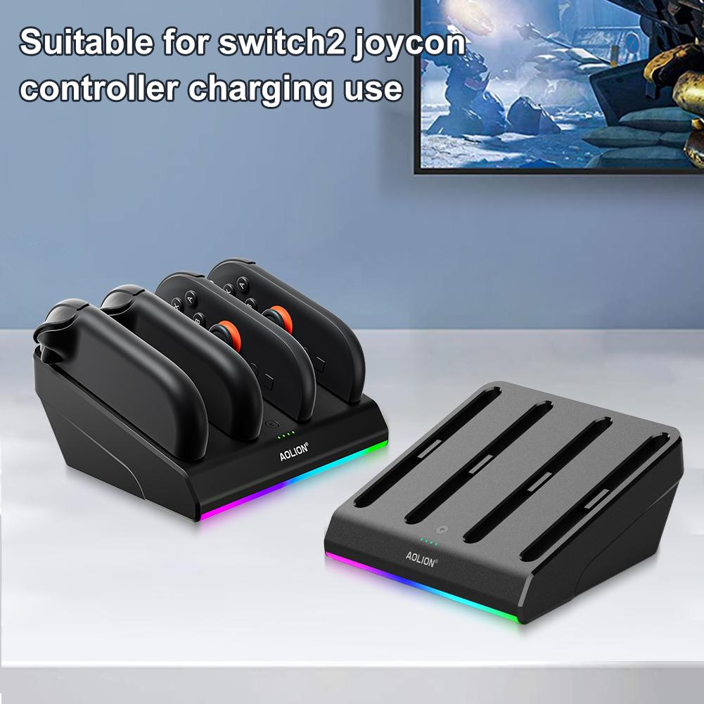 Controller Charger with RGB Lights Charging Dock Charging Station for Nintendo Switch2 Joy-Con Accessories