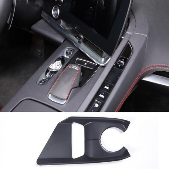 Matte Black ABS Mode Selector Console Base Cover Trim For C8 Corvette -25