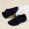 White Knitting Sock Sneakers Women Flat Shoes High Quality Woman Sneakers Slip On Flats Loafers Plus Size 44 Walking Flat Black