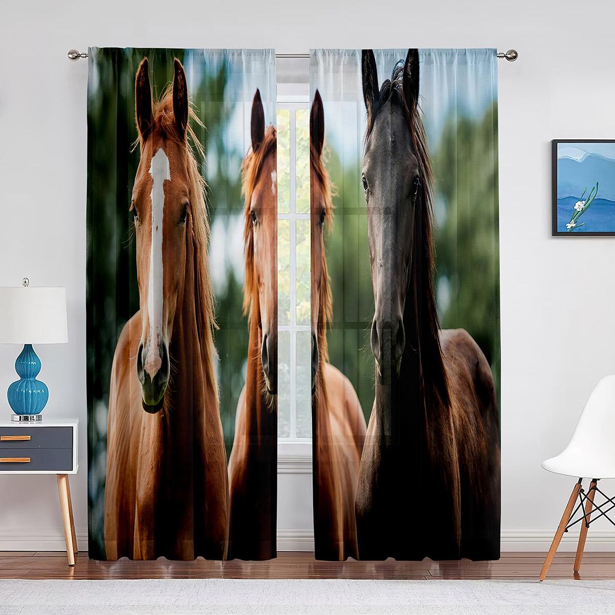 Прозрачная вуаль с изображением лошади — фото 11