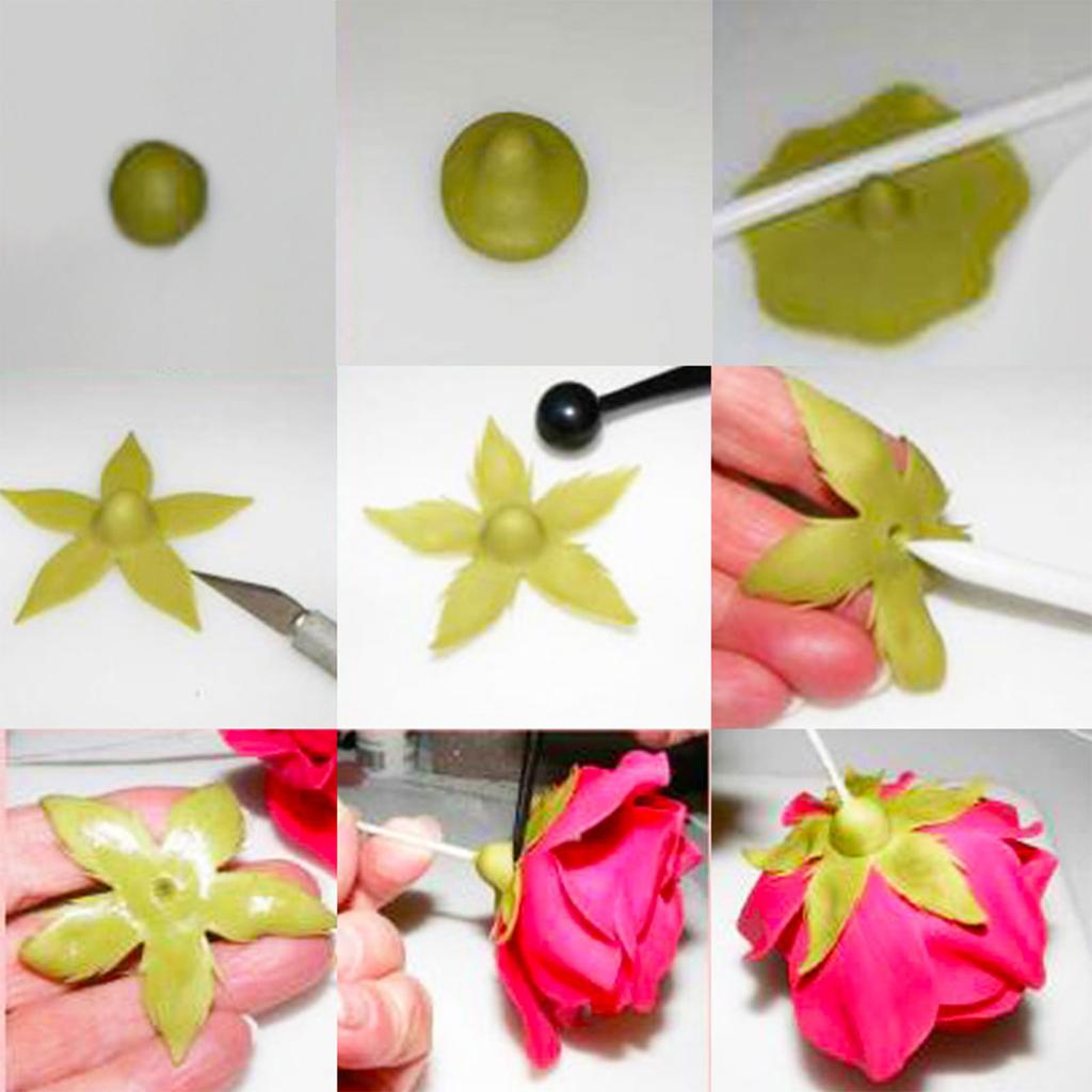 7Pcs Rose Flower Leaf Cutter Molds Fondant Modelling Tool Dessert Cutters Fondant Biscuits Cutter Easy To Clean