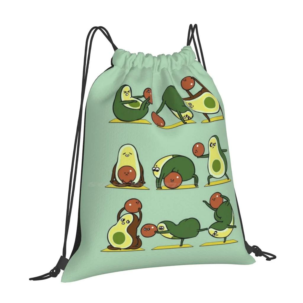 Avocado Yoga With The Seed Hot Sale Schoolbag Backpack Fashion Bags Avocado Yoga Workout Gym Inspiration