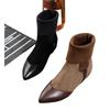 Fashion Autumn and winter women's shoes pointed toe flat bottom heightening wool British style boots short boots trendy cotton shoes