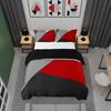 Red Black Gray Single Duvet Cover Set With 1 Pillowcase Geometric Bedding Set Modern Simple Pattern For Boys Men