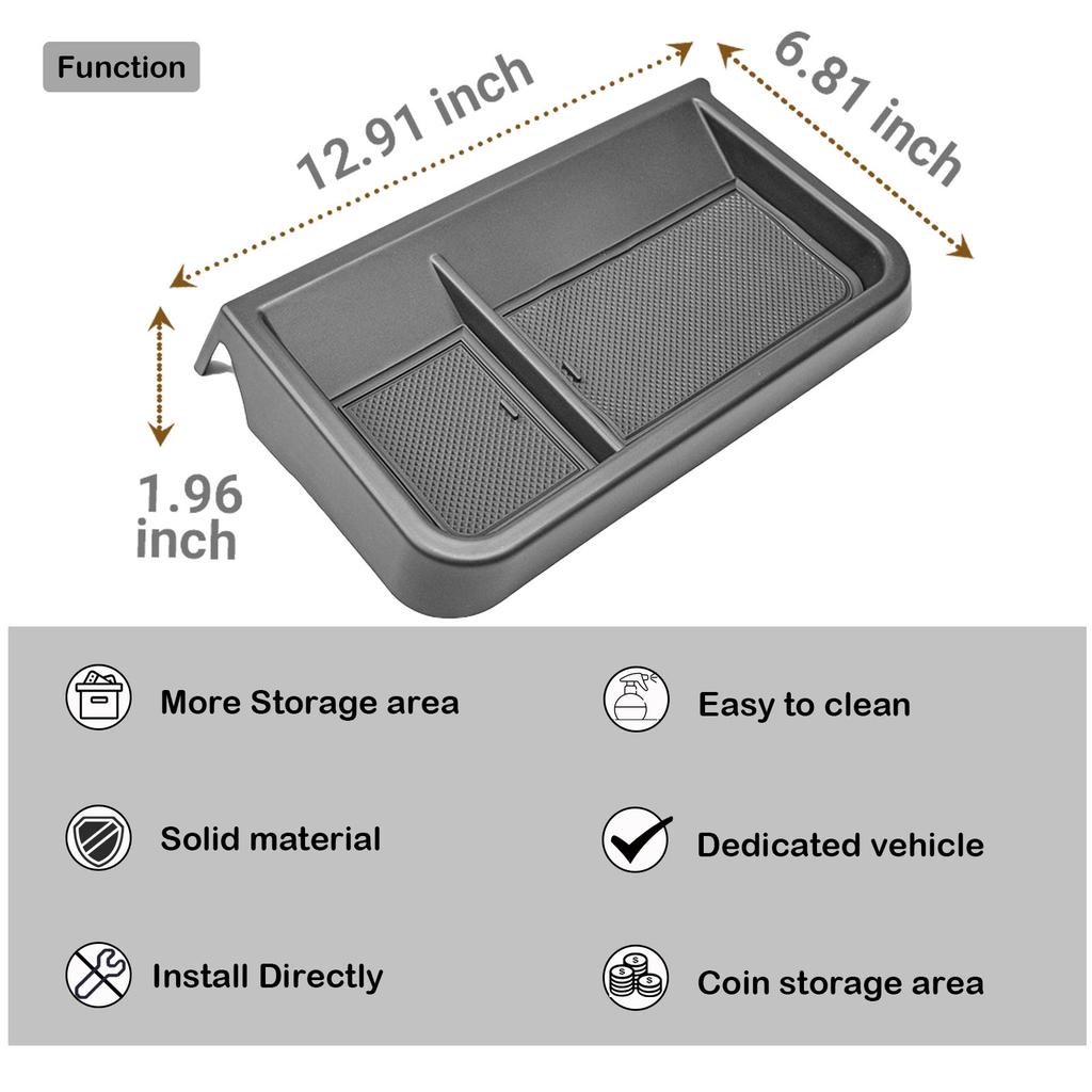 For 2025 Chevy Suburban/Tahoe Center Console Dashboard Tray Organizer Behind Screen Dash Board Storage Box Interior Accessories