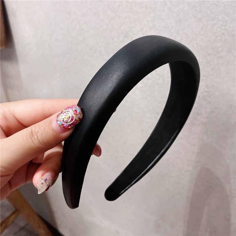 Bohemian Vintage Leather Padded Sponge Plain Hairband Headband Headwear Hair Accessories
