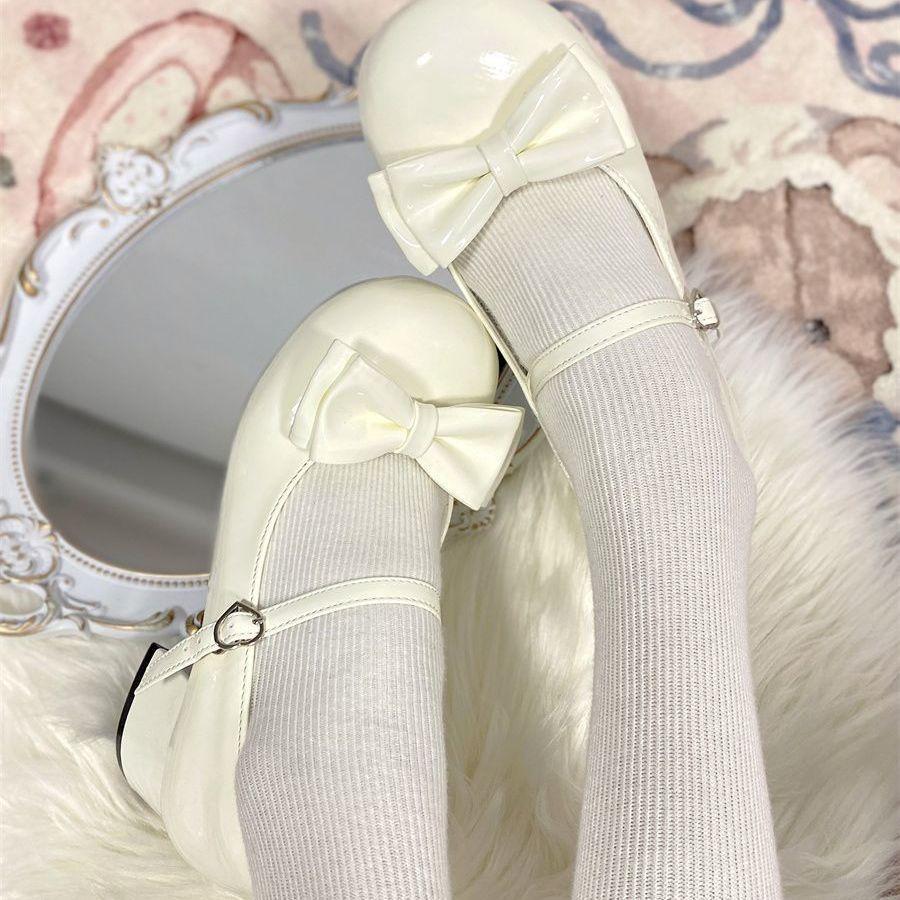 Daily cute with skirt lolita round head single shoes year small man looks tall Mary Jane shoes