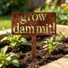 Grow Funny Metallschild, Vintage Dekorative Plakette Pfahlschild, Kräuter Obst Blumen Gemüse Garten Zubehör, Geschenke für Frauen, Männer, Mama, Gärtner