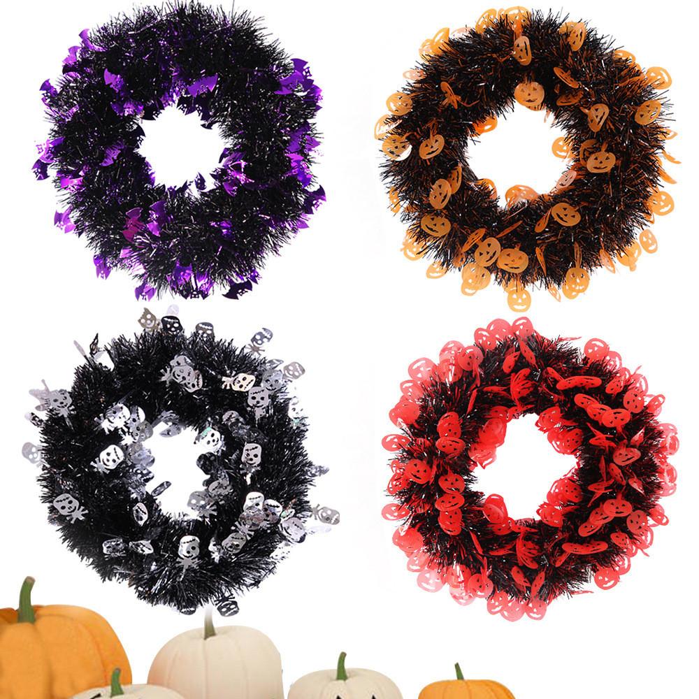 Charming Wreath Halloween With Stunning Pumpkin And Bats For Elegant Holiday Decorations