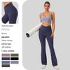 Women's Solid Color High-Waist Flare Yoga Pants