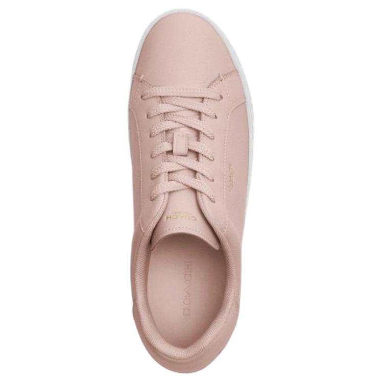 Coach Highline Synthetic Leather Cow Split Leather Round Toe Lace-Up Low-Top Sneakers Women sneakers Pink CW971_BLH