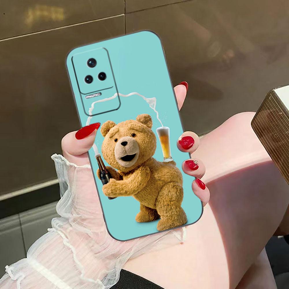 Naughty Cute Bear Phone Case For Redmi K60 K40 K30 15 15C 14C 13C 12C 12 10 10C 9T 9C 9A 9 8 8A A1 A2 A3 Pro Plus Cover Case